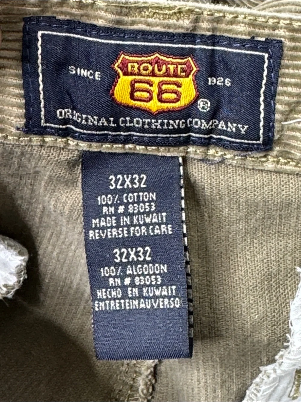 Vintage Route 66 Brown Corduroy Pants Tag Size 32x32 Y2K